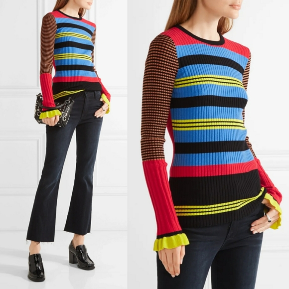 Opening Ceremony Sweaters - •OPENING CEREMONY• Stripe Ribbed Knit Sweater M.
